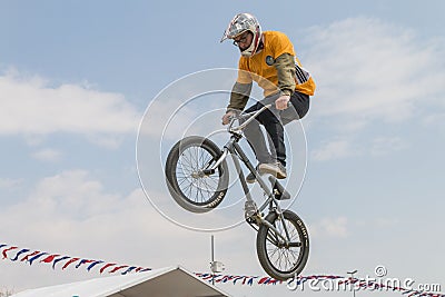 Bicycle acrobatics show Editorial Stock Photo