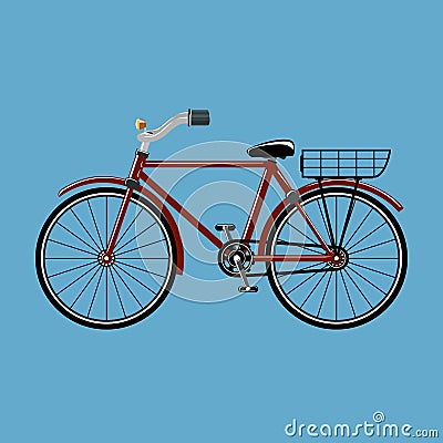 Bicycle on a blue background Vector Illustration