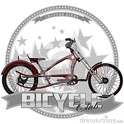 A bicycle of a certain type, on a symbolic background. Stock Photo