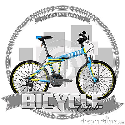 Bicycle of a certain type, on symbolic background. Stock Photo