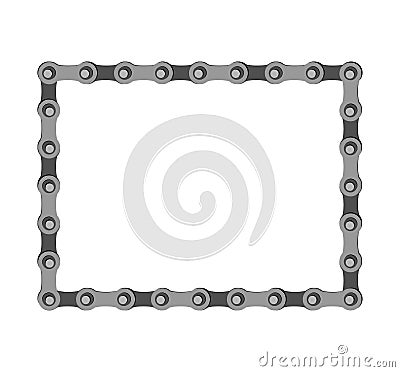 Bicycle chain square frame. Iron frame. Vector illustration Vector Illustration