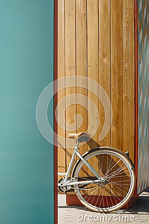 Bicycle in city, like alternative ecological transport, retro style Stock Photo