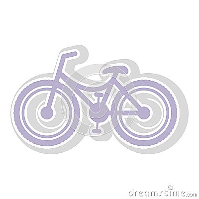 Bicycle contour in light purple with shadow Vector Illustration