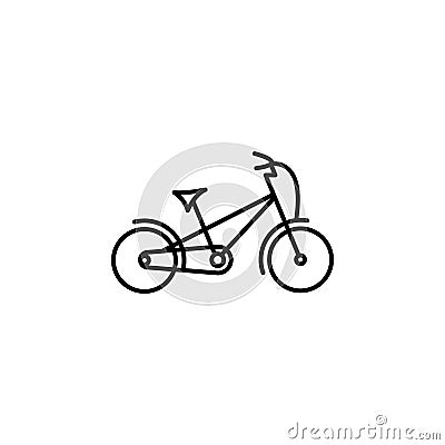 bicycle, family line icon on white background Stock Photo