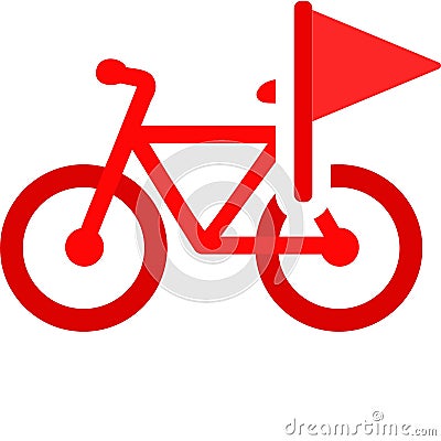 bicycle flagpole start Stock Photo