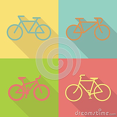 Bicycle flat icon design vector Vector Illustration