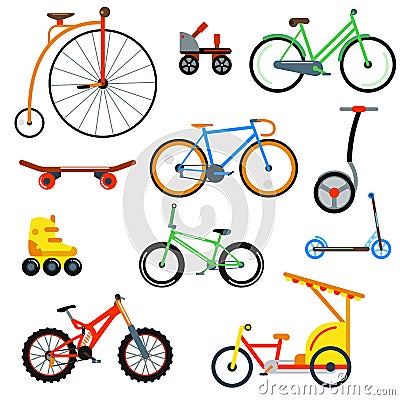 Bicycle flat style on white background vector illustration Vector Illustration