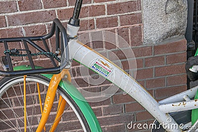 Bicycle Frame Nationale Postcode Loterij At Amsterdam The Netherlands 2019 Editorial Stock Photo