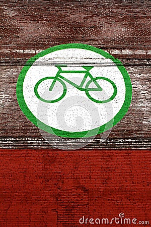 Bicycle Friendly City Mural USA Stock Photo