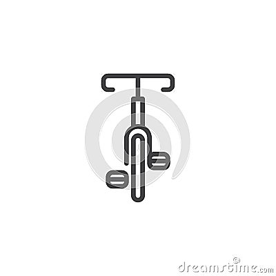 Bicycle front view line icon Vector Illustration