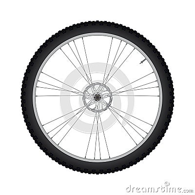 Bicycle Front Wheel with Disc Brake vector Vector Illustration