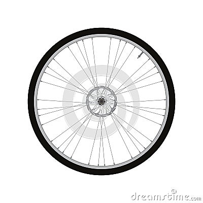 Bicycle Front Wheel with Disc Brake vector Vector Illustration