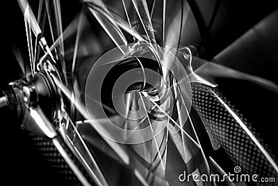 Bicycle front wheel Stock Photo