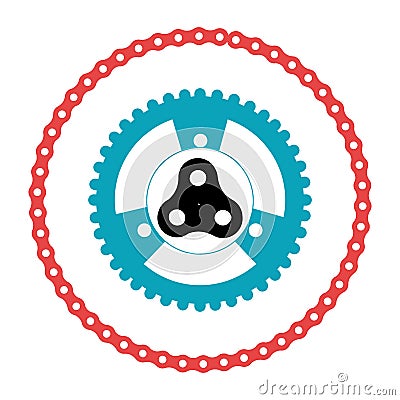 Bicycle gears emblem icon Vector Illustration