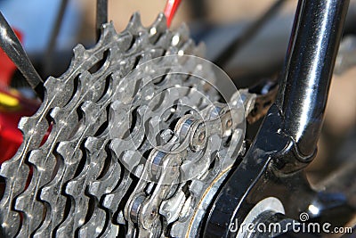 Bicycle gears and sprockets Stock Photo