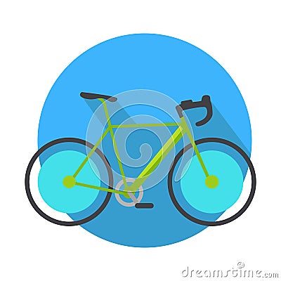 Bicycle Icon Design Flat . Bike Web Button Vector Illustration