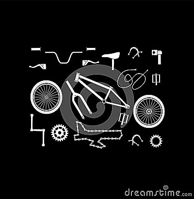 Bicycle icons set Vector Illustration