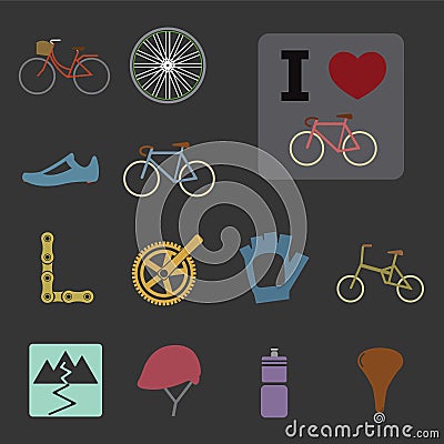 Bicycle icons Vector Illustration