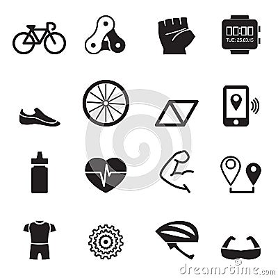 Bicycle icons set Vector Illustration