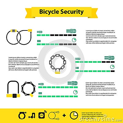 Bicycle infographics bicycle security Vector Illustration