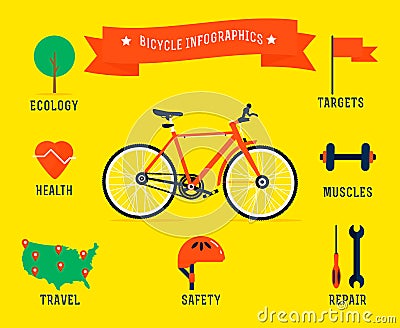Bicycle infographics Vector Illustration