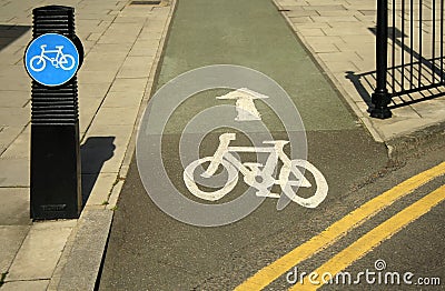 Bicycle lane Stock Photo