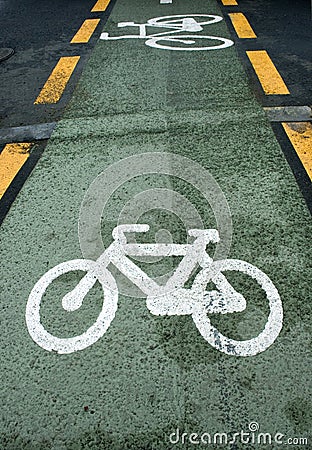 Bicycle lane Stock Photo
