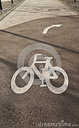 Bicycle lane road sign Stock Photo