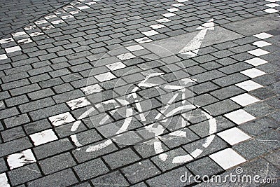 Bicycle lane road sign Stock Photo