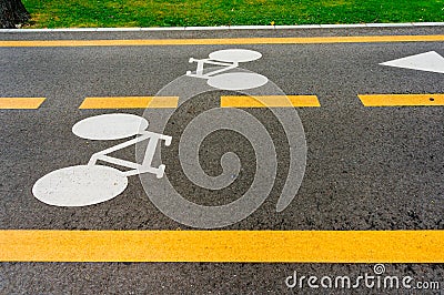 Bicycle lane road Stock Photo