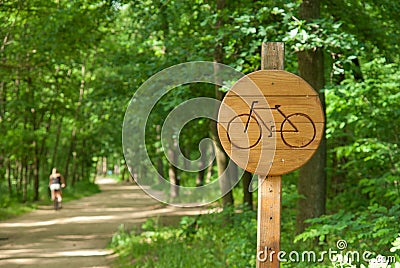 Bicycle lane sign Stock Photo