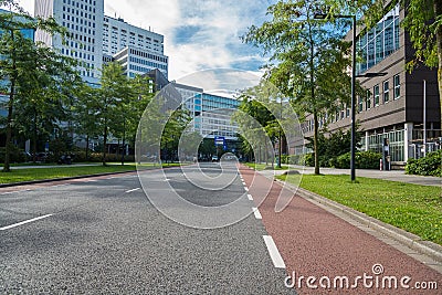 Bicycle lanes in Rotterdam, Erasmus medical and university center, Nederland Stock Photo