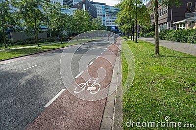 Bicycle lanes in Rotterdam, Erasmus medical and university center, Nederland Stock Photo