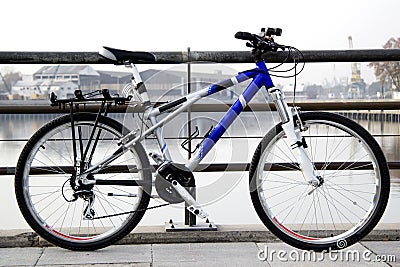 Bicycle leaning and resting Stock Photo