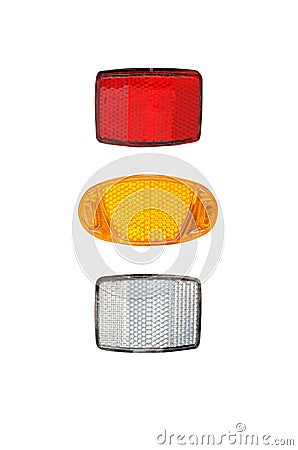 Bicycle light reflectors Stock Photo