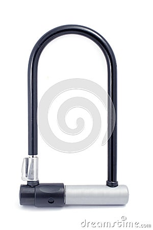 Bicycle lock on white Stock Photo