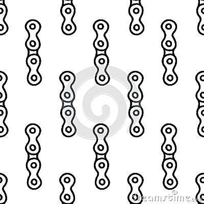 Bicycle, motorcycle chain seamless doodle pattern Cartoon Illustration