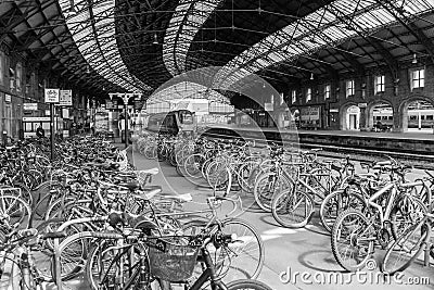 Bicycle Park In Bristol Temple Meads Station Editorial Stock Photo