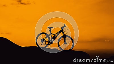 Bicycle park on mountain Stock Photo