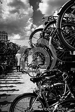 Bicycle parking Editorial Stock Photo