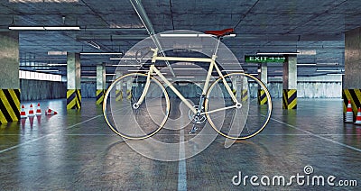 Bicycle in parking Stock Photo