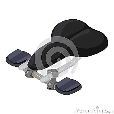 Bicycle part icon isometric vector. Black new bicycle saddle and aerobars icon Vector Illustration