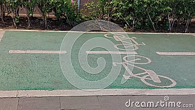 bicycle path with faded colors during the day Stock Photo