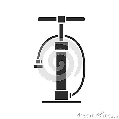 Bicycle pump line icon, vector illustration Cartoon Illustration