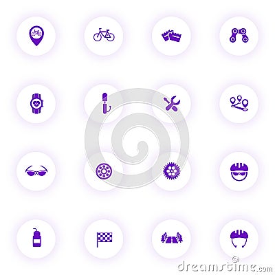 bicycle purple color vector icons Stock Photo