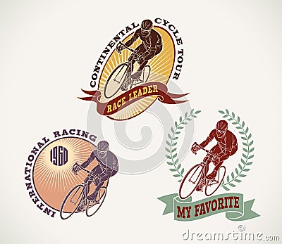 Bicycle race labels Vector Illustration