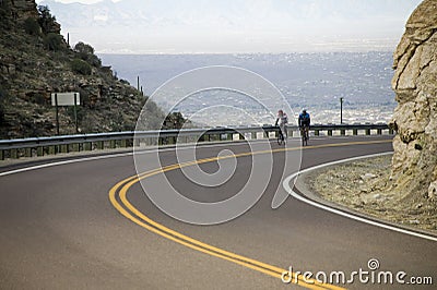 Bicycle racers Stock Photo