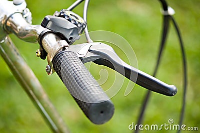 Bicycle recreation device grip and skid Stock Photo