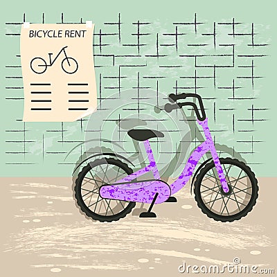Bicycle rent illustration Vector Illustration