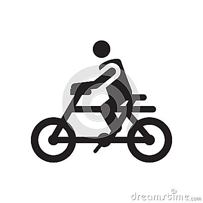 Bicycle rider icon vector sign and symbol isolated on white background, Bicycle rider logo concept icon Vector Illustration